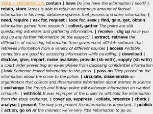 Verb + information