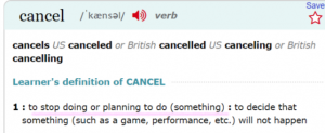 cancel LONGMAN