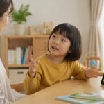 ミライコイングリッシュ後に幼児が母親と英語を声に出して使う場面